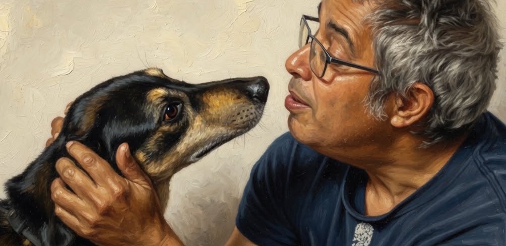 Ittay with his dog
